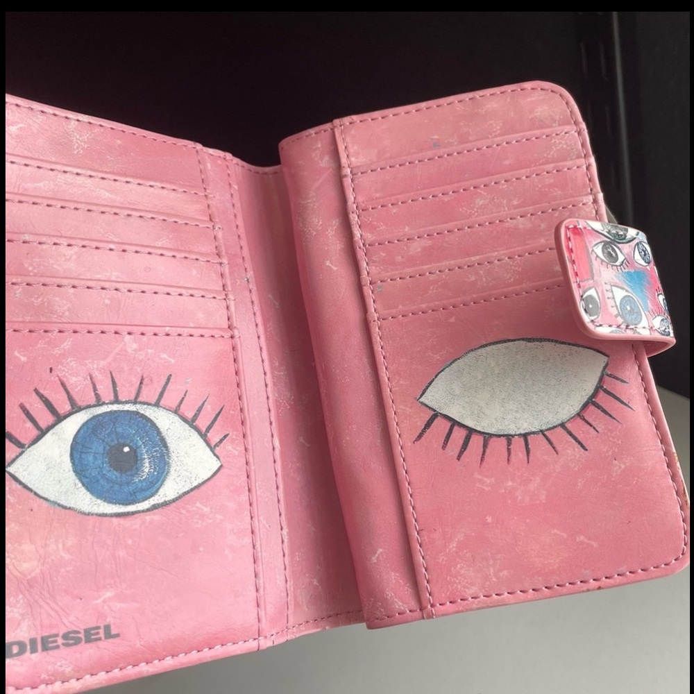 Diesel Pink Leather Eye Wallet Bag - Picture 7 of 11